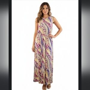 Nikki Nikki poulos maxi colorful print dress size large